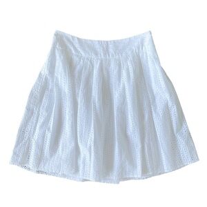 Liz Claiborne White Eyelet A-line Skirt Size 8P